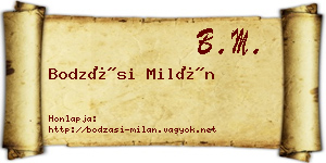 Bodzási Milán névjegykártya