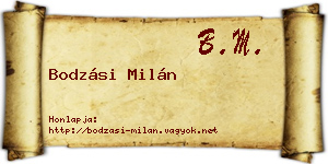 Bodzási Milán névjegykártya